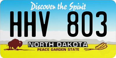 ND license plate HHV803