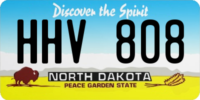 ND license plate HHV808