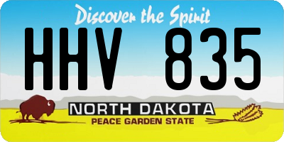 ND license plate HHV835