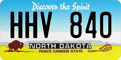 ND license plate HHV840
