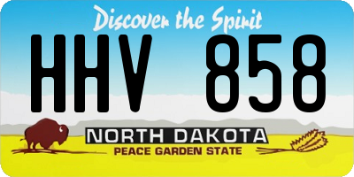 ND license plate HHV858