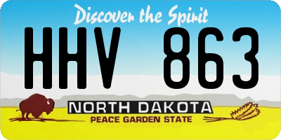 ND license plate HHV863