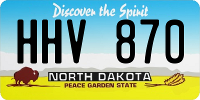ND license plate HHV870