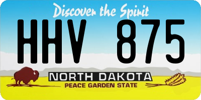ND license plate HHV875