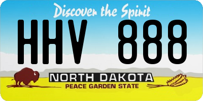 ND license plate HHV888