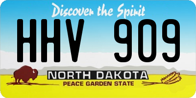 ND license plate HHV909