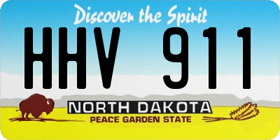 ND license plate HHV911