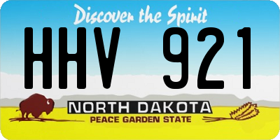 ND license plate HHV921