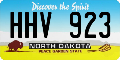 ND license plate HHV923