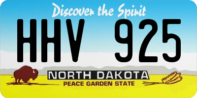 ND license plate HHV925