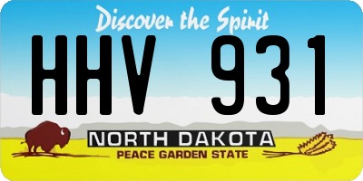 ND license plate HHV931