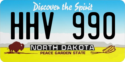 ND license plate HHV990