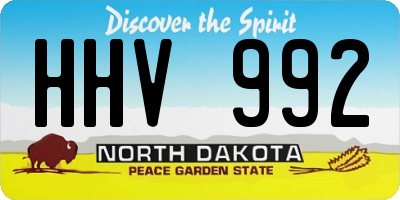 ND license plate HHV992