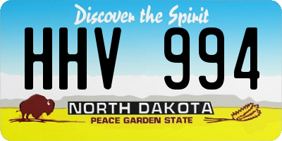 ND license plate HHV994