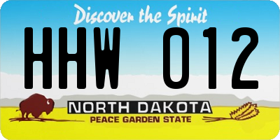 ND license plate HHW012