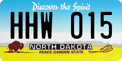 ND license plate HHW015