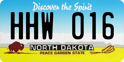 ND license plate HHW016