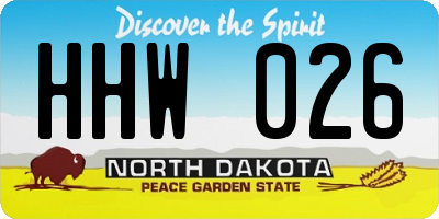 ND license plate HHW026