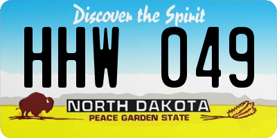 ND license plate HHW049