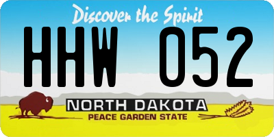ND license plate HHW052