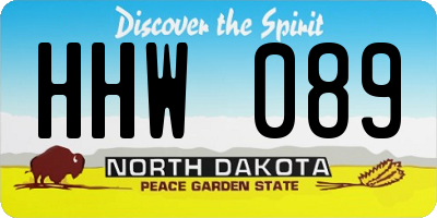 ND license plate HHW089