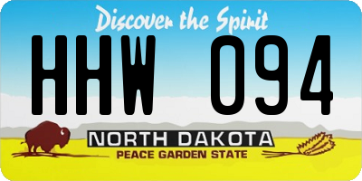 ND license plate HHW094