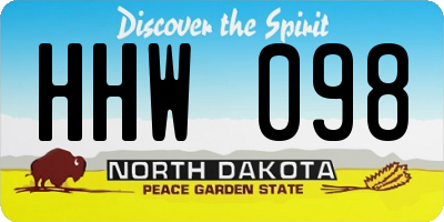 ND license plate HHW098