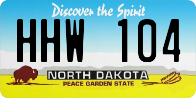 ND license plate HHW104
