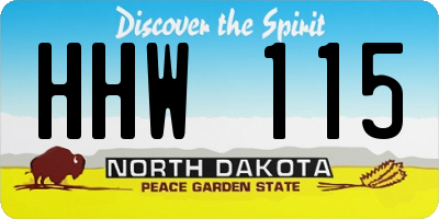 ND license plate HHW115