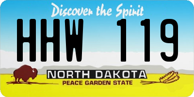 ND license plate HHW119