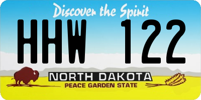 ND license plate HHW122