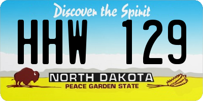 ND license plate HHW129