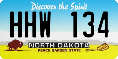 ND license plate HHW134