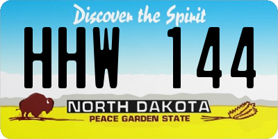 ND license plate HHW144