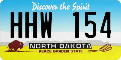 ND license plate HHW154