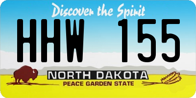 ND license plate HHW155
