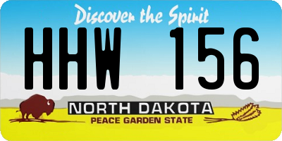 ND license plate HHW156