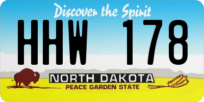 ND license plate HHW178