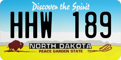 ND license plate HHW189