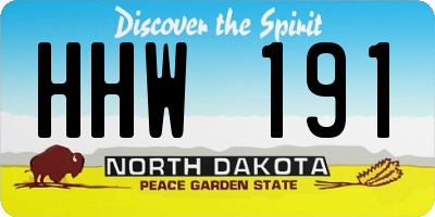 ND license plate HHW191