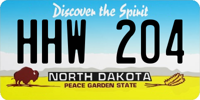 ND license plate HHW204