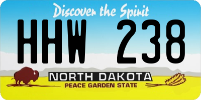 ND license plate HHW238