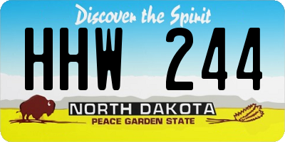 ND license plate HHW244