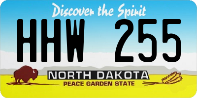 ND license plate HHW255