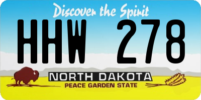 ND license plate HHW278