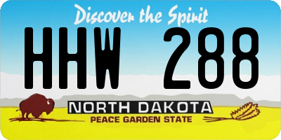 ND license plate HHW288