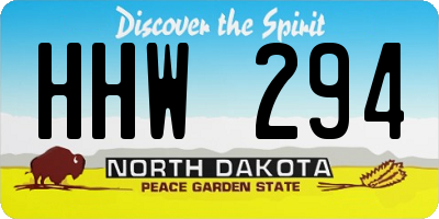 ND license plate HHW294