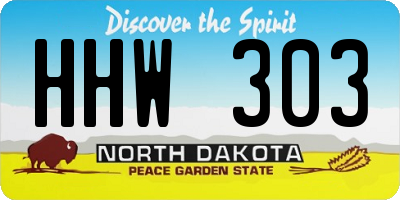 ND license plate HHW303