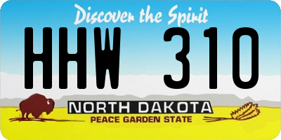 ND license plate HHW310