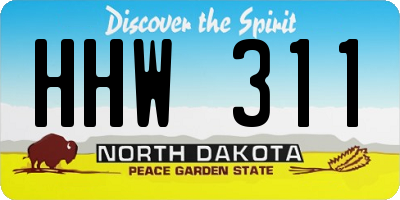 ND license plate HHW311